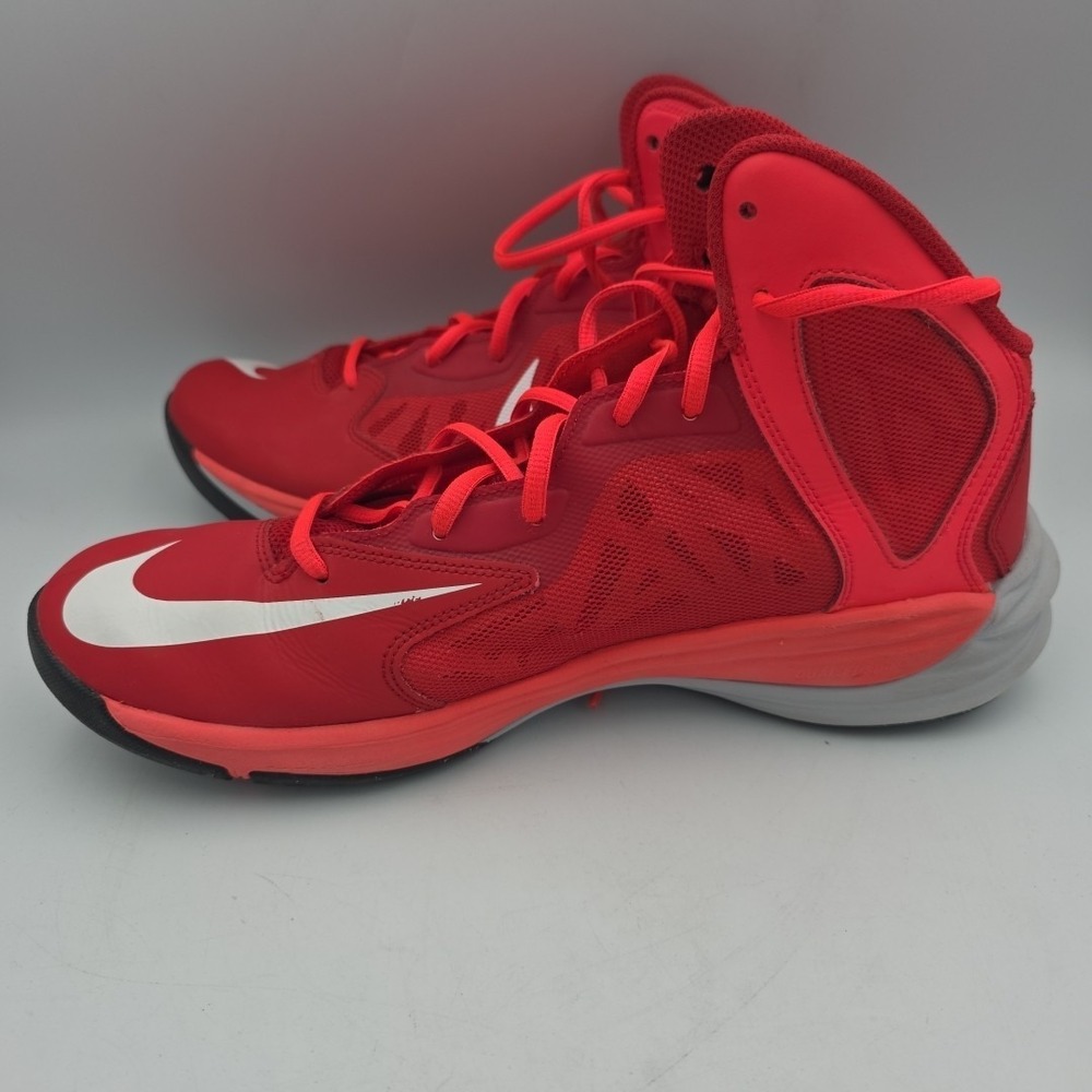 Nike Prime Hype DF Hightop Basketball Shoes Red Gray Men's‎ Size 11